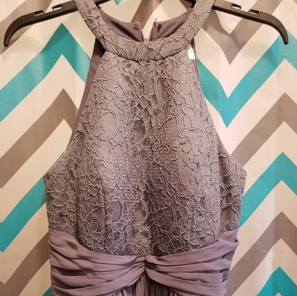 ❤PROM IS COMING!!! Gray halter style long dress - Picture 8 of 8